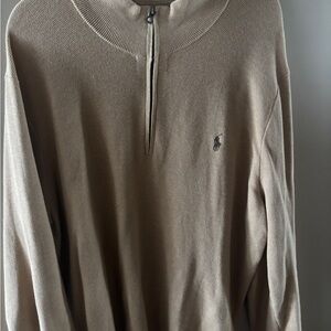 Polo by Ralph Lauren Men’s Zip Sweater in Taupe 2XLT